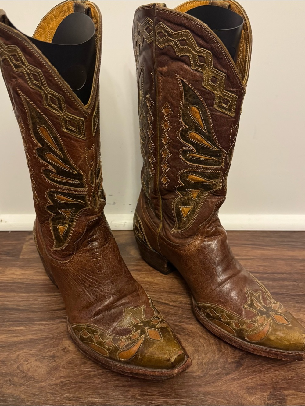 Old Gringo Monarch Butterfly Cowboy Boots Women Size 7B Brown Leather Snip Toe